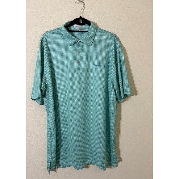 Peter Millar Other - Peter Millar Green Geometric Haalalai Hawaii Button Front Collard Polo Size XL